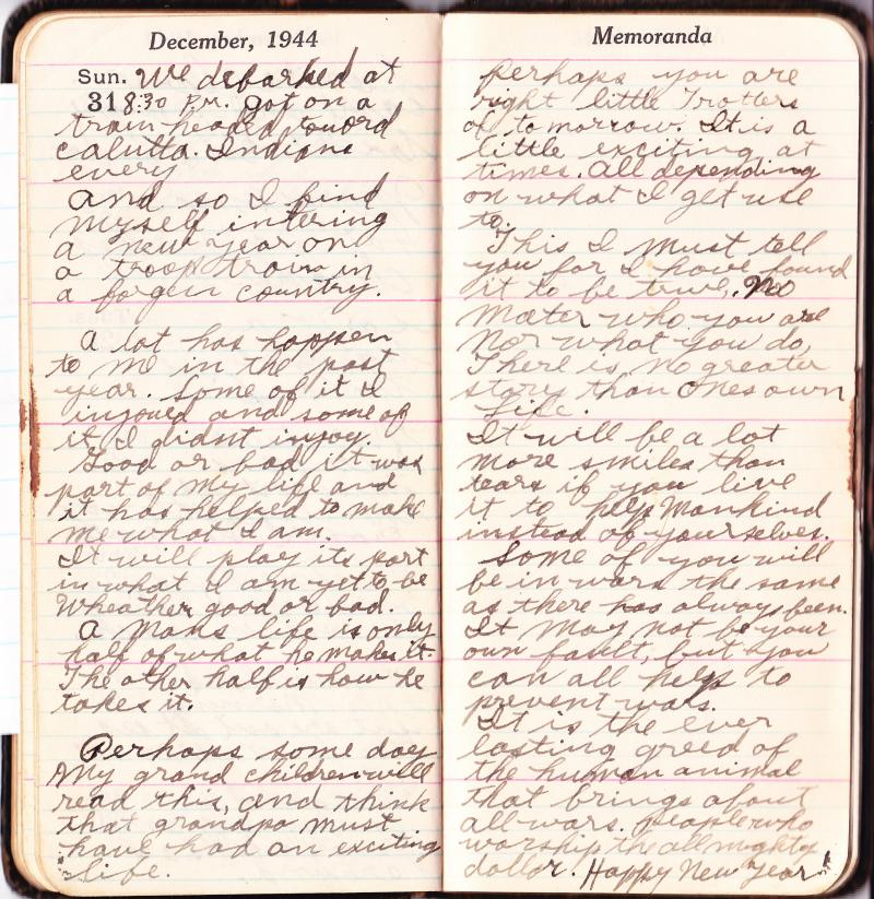 George H Trotter's World War Two Diary from 1944